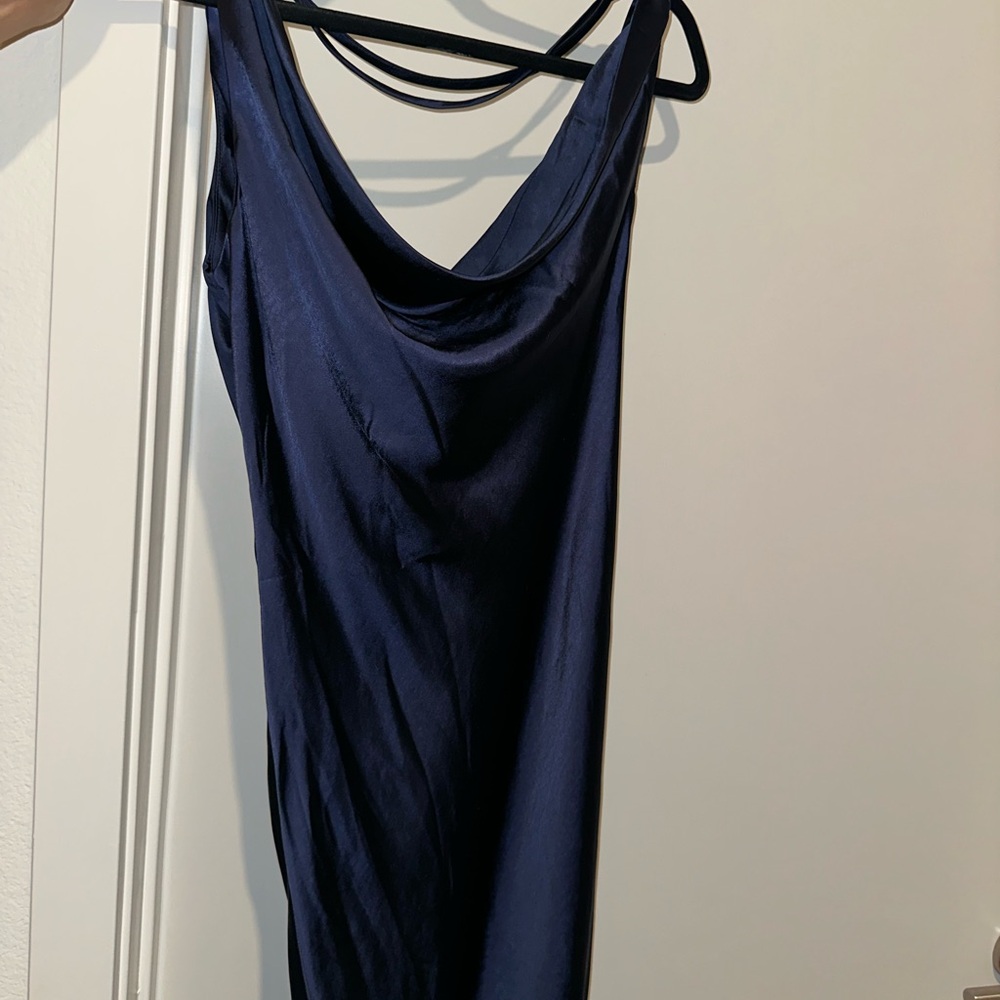 Meshki Navy Cowl Neck Midi Dress - Picture 2 of 5